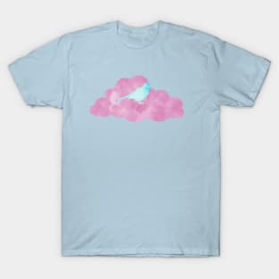 Blue Bird on Pink Cloud T-Shirt